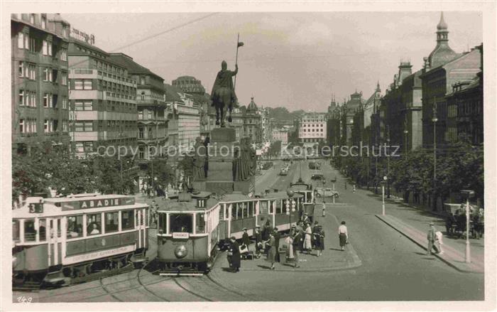 STRAssENBAHN Tramway-- Prag Praha Wenzelsplatz