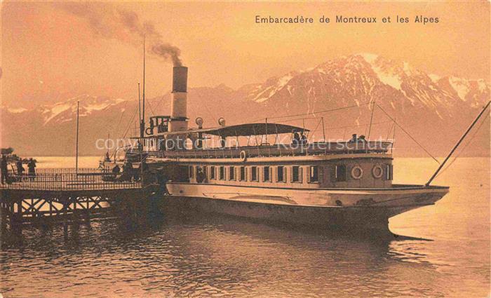 Dampfer Binnenschifffahrt Embarcadere de Montreux Alpes