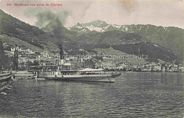 Dampfer Seitenrad Montreux Clarens Schweiz