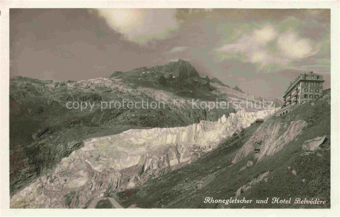 Gletscher Ferner Glacier Glaciar Ghiacciaio-- Rhone Hotel Belvedere Schweiz