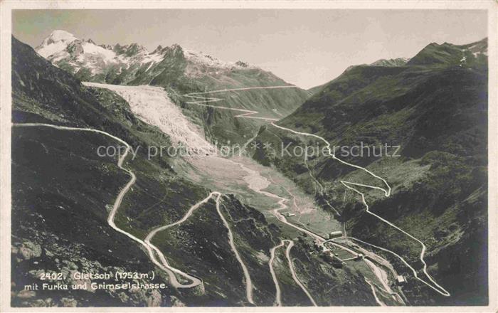 Gletscher Ferner Glacier Glaciar Ghiacciaio-- Furka Grimselstrasse Schweiz