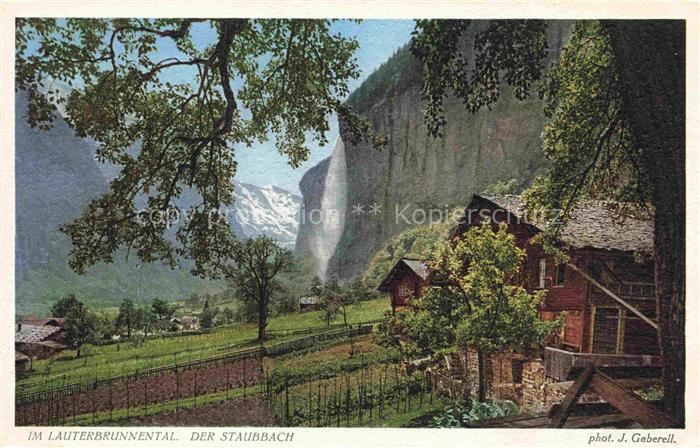 GABERELL Foto Gaberell J. Nr. Im Lauterbrunnental Staubbach Schweiz