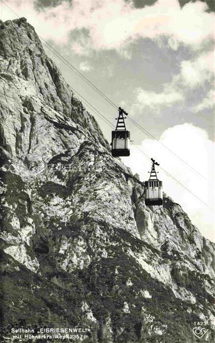 Seilbahn Cable-Car Telepherique Eisriesenwelt Huehnerkrallkofp