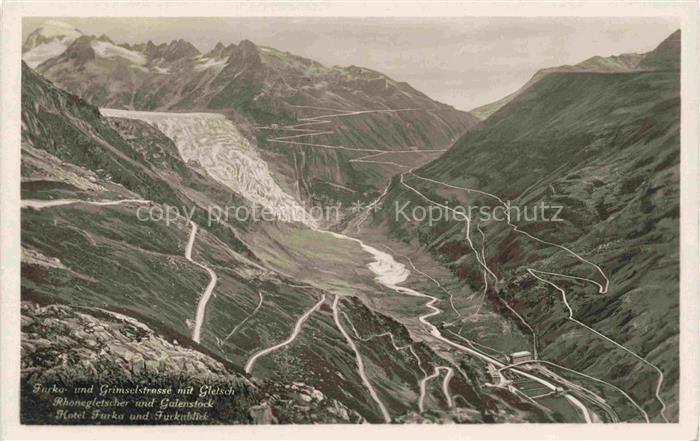 Gletscher Ferner Glacier Glaciar Ghiacciaio-- Furka Grimsel Rhone Galenstock Sch