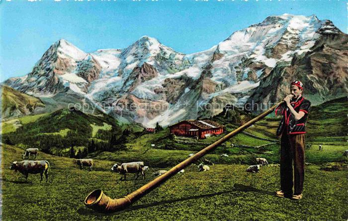 Alphorn Cor des Alpes-- Kuehe Schweiz