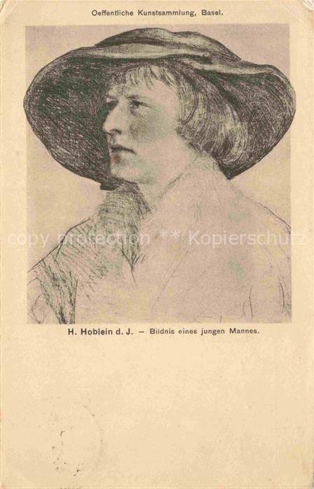 Holbein Hans D. J. Kuenstlerkarte Junge Mann Hut Basel Museum