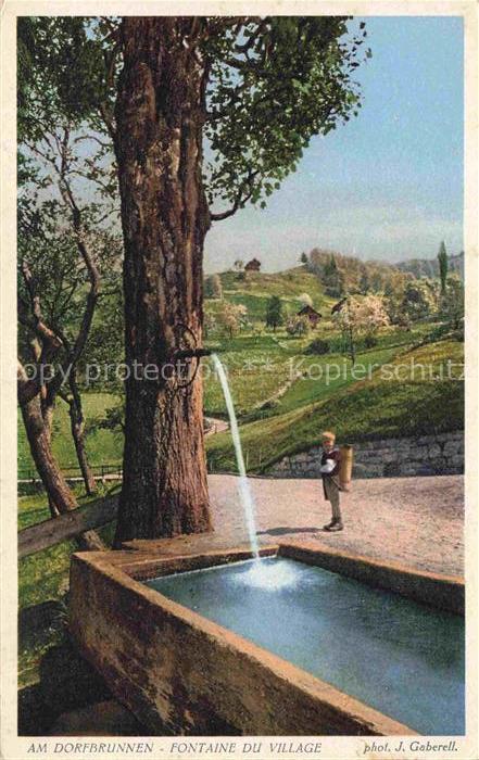 GABERELL Foto Gaberell J. Nr. 10432 Fontaine du Village am Dorfbrunnen