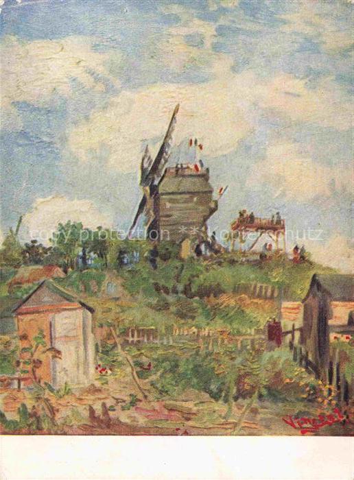 GOGH van Vincent (1853-1890) Kuenstlerkarte Le Moulin Montmartre Windmuehle