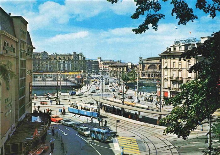 STRAssENBAHN Tramway-- Zuerich Central Bahnhofbruecke