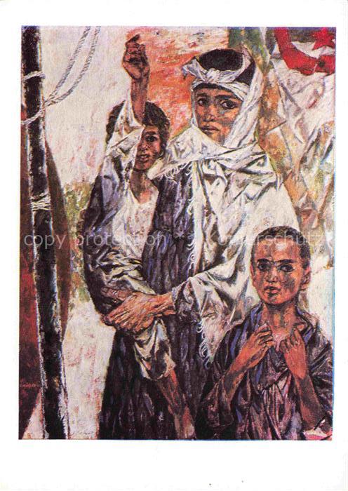 MueLLER E. von Kuenstlerlitho Algerische Mutter