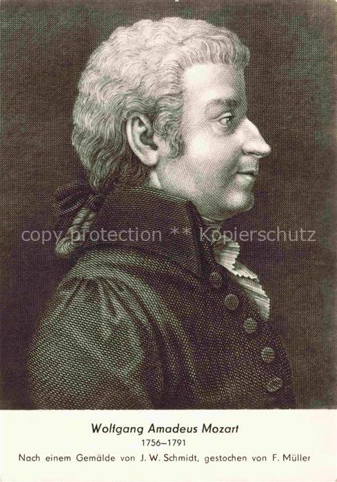 MOZART Wolfgang Amadeus (1756-1791) Komponist J.W. Schmidt F. Mueller