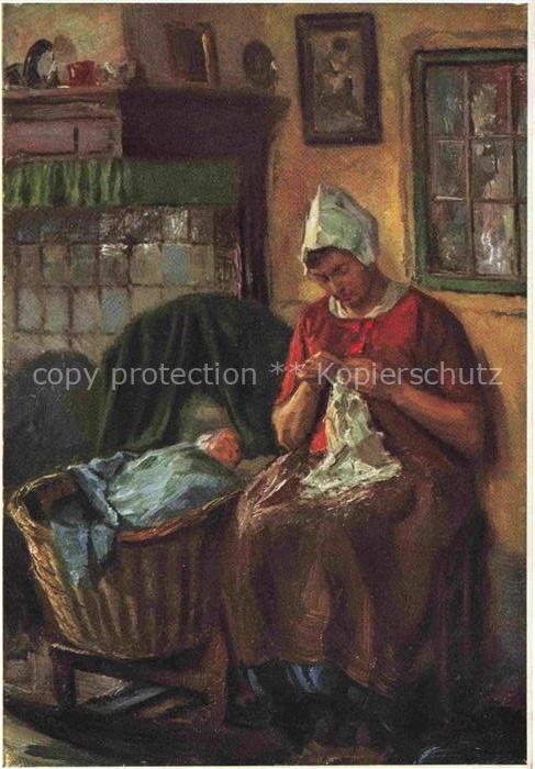 Wiechmann Verlag Nr. 9123 Muenchen Frau babywiege