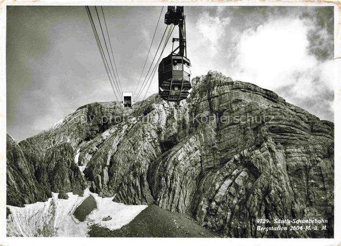 SEILBAHN Cable-Car Telepherique Saentis Schwebebahn