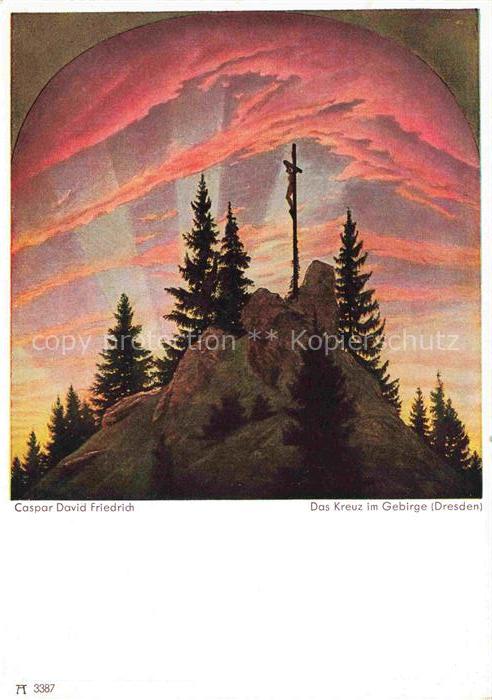 FRIEDRICH Caspar David Kuenstlerkarte Das Kreuz im Gebirge Dresden