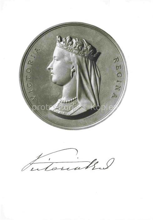 Muenzen auf AK Geldscheine auf AK Victoria The Britisch Museum London