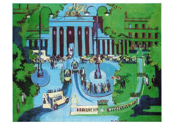 KIRCHNER Ernst Ludwig (1880-1938) Kuenstlerkarte Brandenburger Tor Berlin