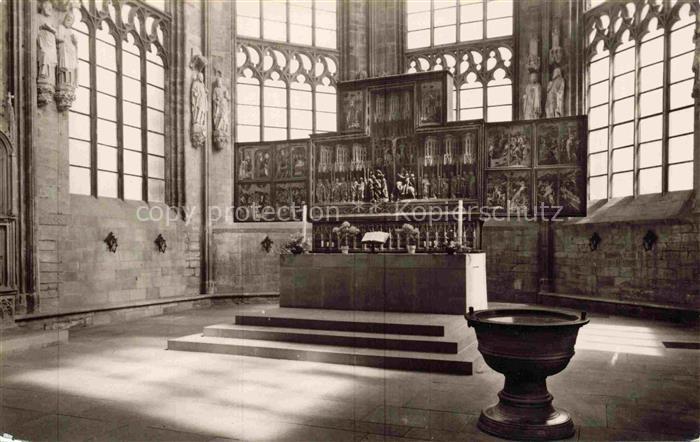 DORTMUND  CITY St-Reinoldi-Kirche Hochaltar Taufbecken Kircheninnenraum Gotik Ki