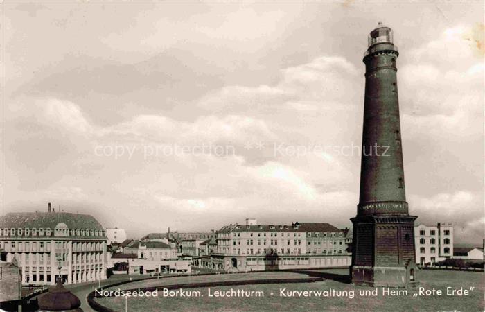 BORKUM Nordseebad Niedersachsen Leuchtturm Kurverwaltung Heim-Rote-Erde Nordseeb