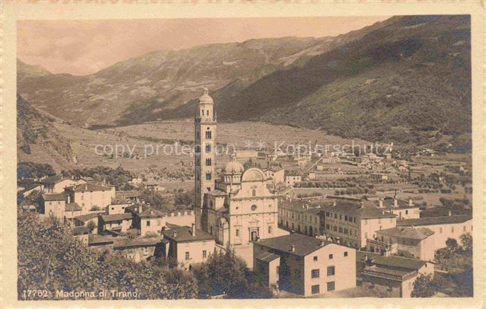 Madonna di Tirano Sondrio Lombardia IT Basilika Kirchturm Bergtal Ortschaft Daec