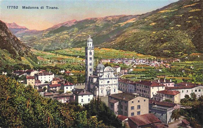 Madonna di Tirano Sondrio Lombardia IT Basilika Kirchturm Bergtal Ortschaft Daec