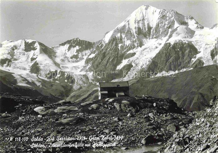 Schaubachhuette 2573m Solda Sulden Ortler IT Rif-Serristori Gran-Zebru Duesseldo