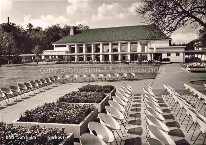 Bad Duerrheim BW Kurhaus Kurgarten Freiluftbuehne Stuehle Rasen Baeume Terrasse