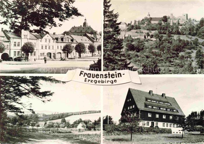 Frauenstein Erzgebirge Sachsen Marktplatz Burg Ferienheim-Kummermuehle Erzgebirg