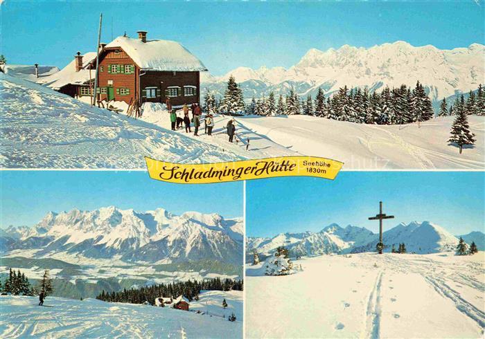 Schladmingerhuette 1830m Dachstein AT Planei Dachsteingebirge Gipfelkreuz Dachst