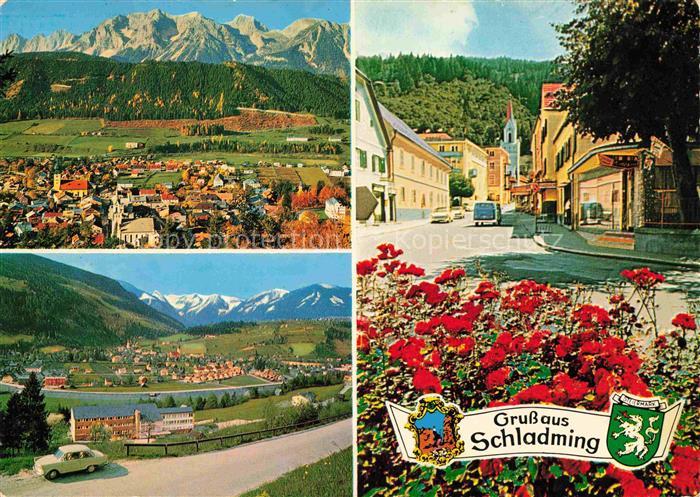 Schladming Obersteiermark AT Dachsteingebirge Stadtstrasse Evangelische-Kirche H