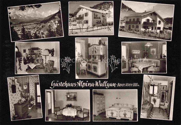 Wallgau Garmisch-Partenkirchen Bayern Gaestehaus-Alpina Mehrbild Berge Alpen Bal