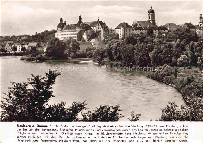 Neuburg Donau Bayern Donau Schloss Residenz Altstadt Stadtpanorama Kirche Fluss