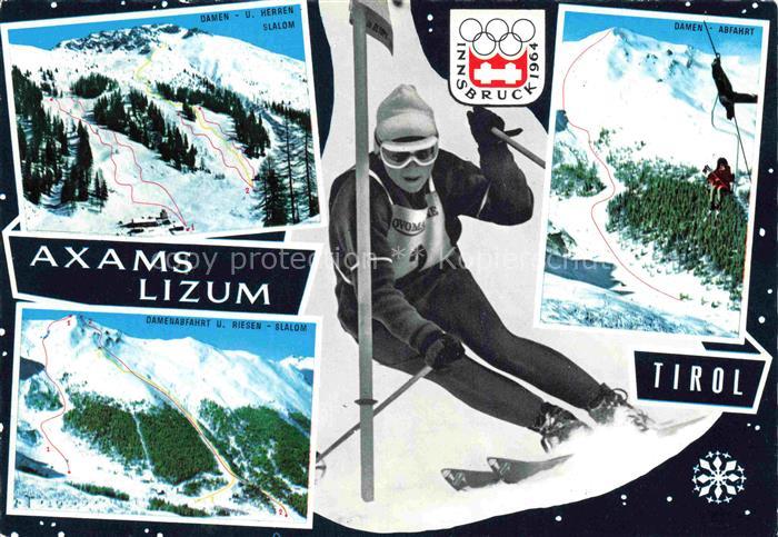Axamer Lizum Kalkkoegel Tirol AT Olympia-1964 Slalom Abfahrt Skifahrer Winterspi