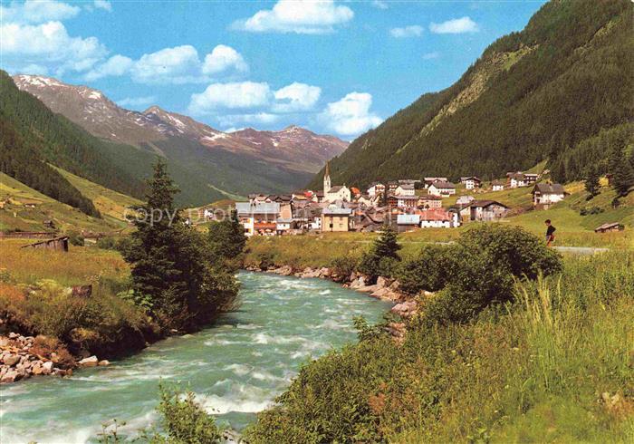 Ischgl 1377m Paznauntal Tirol AT Ischgl-1377m Paznauntal Gebirgsbach Kirche Tal
