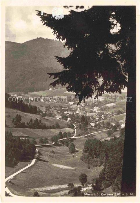 Marzell Malsburg-Marzell Kandern BW Schwarzwald Tal Ortskern Wiesen Wald Berge K