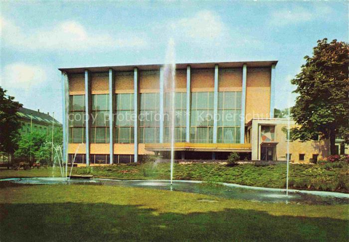 Heven WITTEN Ruhr NRW Stadtbad Springbrunnen Park Rasen Brunnen Modernismus