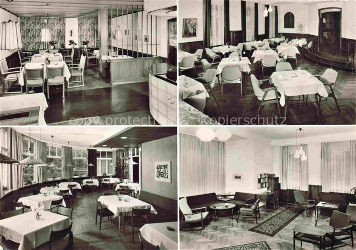 WILDBAD Bad Schwarzwald BW Hotel-Frey Restaurant Speisesaal Aufenthaltsraum Tis