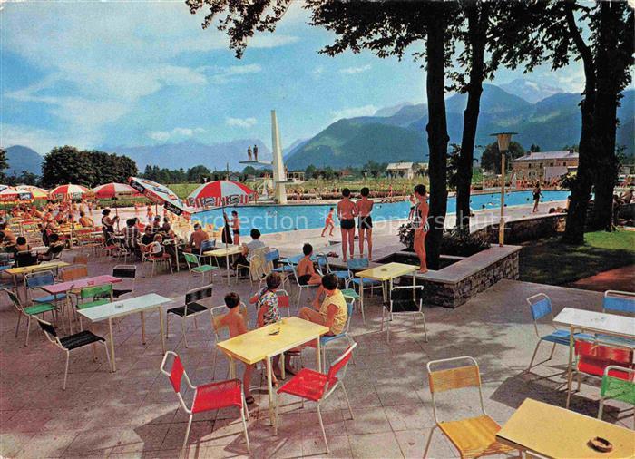 Hallein Salzburg AT Schlossbad-Wispach Schwimmbad Freibad Berge Tennengebirge Ho