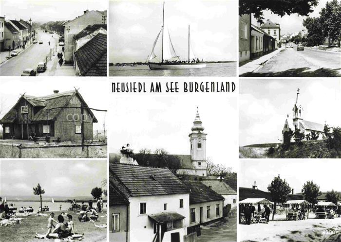 Neusiedl See Neusiedler-See Segelboot Kirche Strandhaus Strand Seebad Strasse Or