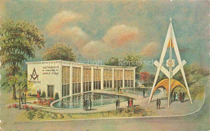 Exposition Worlds Fair New York 1964-65 Masonic-Brotherhood-Center Weltausstellu