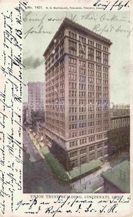 Cincinnati Ohio USA Union-Trust-Building Hochhaus Wolkenkratzer Strassenszene Ge