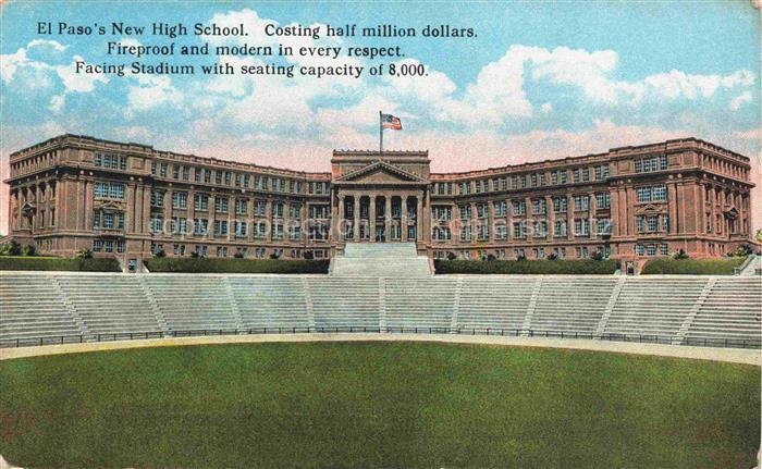 EL PASO  Texas USA High-School Schulgebaeude Stadion Amphitheater Treppe Saeulen