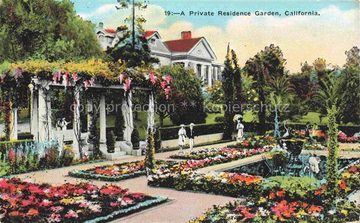 LOS ANGELES California USA Privatgarten Villa Pergola Blumenbeete Palmen Teich S