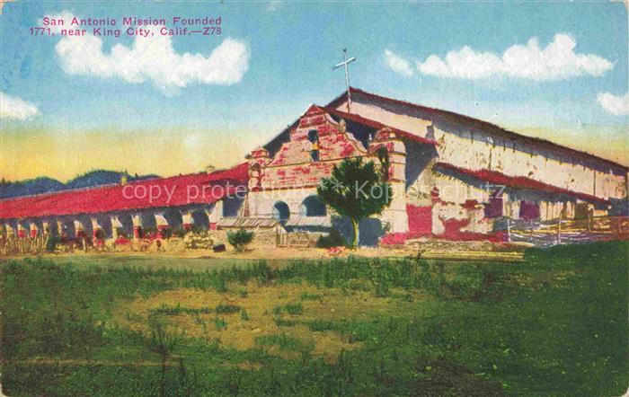 King City California USA San-Antonio-Mission Missions-Kirche Fassade Arkade Kreu