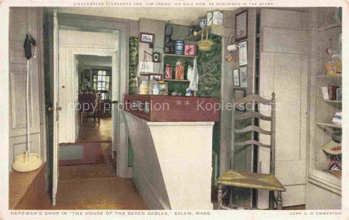 Salem Massachusetts USA Hepzibah s-Shop House-of-the-Seven-Gables Innenraum Lade