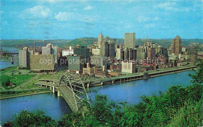 PITTSBURGH  Pennsylvania USA Golden-Triangle Monongahela Ohio Allegheny Skyline