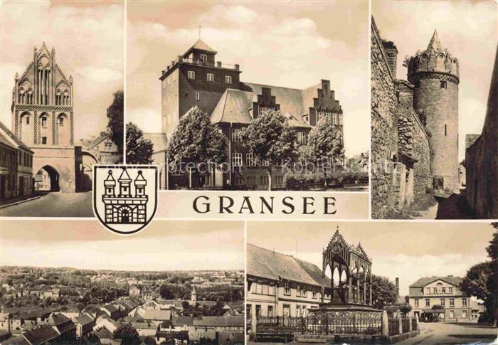 Gransee Oberhavel Brandenburg Stadttor Schloss Turm Stadtmauer Panorama Wappen G
