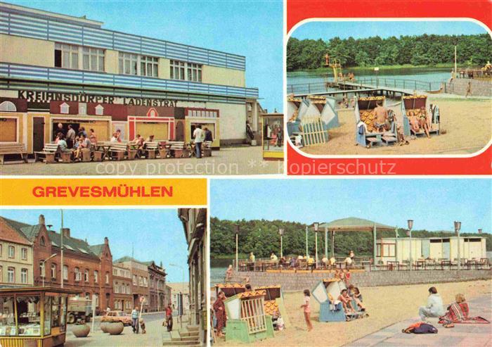 Grevesmuehlen Kreihnsdoerper-Ladenstrat Ploggensee Badestrand Postamt Strassensz