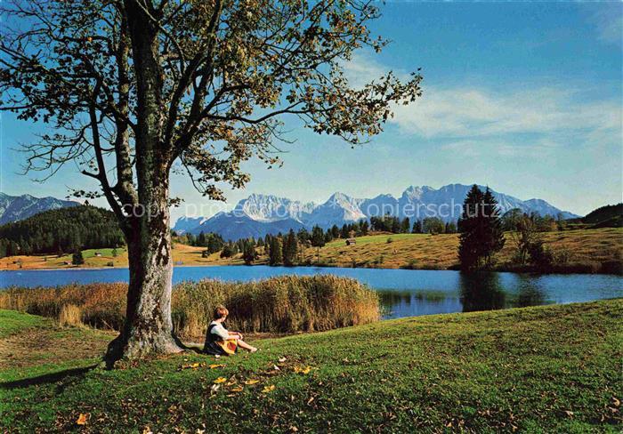 Geroldsee Kruen Kruenn Isar Garmisch-Partenkirchen Bayern Geroldsee Karwendelgeb