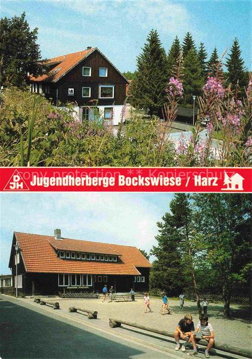 Hahnenklee-Bockswiese Harz Jugendherberge Gebaeude Harz Spielplatz Kinder Wald B