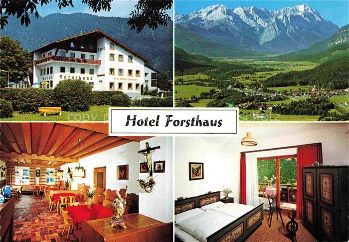 Oberau Garmisch-Partenkirchen Oberbayern Hotel-Forsthaus Gaststube Zimmer Bergpa